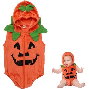 Cute Baby Halloween Pumpkin Costume, Orange Halloween Pumpkin Costume Kids Costumes for Boys Girls Decorations