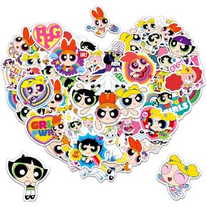 The Cute Girls Stickers for Water Bottle, Cartoon Water Bottles Decals for Kids Teens Students, Cute Girl Decals Scrapbook Laptops Skateboards Decor(50PCS)