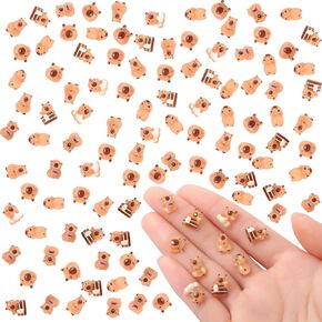 120 Pcs Tiny Capybara Figures for Miniature Animal Desktop Tabletop Outdoor Craft Decor, Mini Resin Capybara Fairy Garden Micro Landscaping Decoration