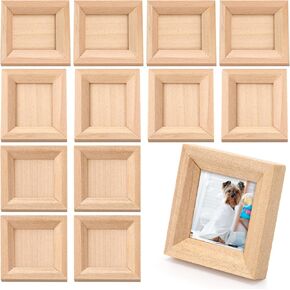 12 Pieces Miniature Picture Frames Miniature Dollhouse Accessories Small Wood Photo Frames 1: 12 Scale Dollhouse Furniture Mini House Decoration Simulation for DIY Craft, Variety of Sizes
