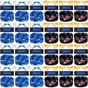 Sosation 24 Sets Nerf Party Supplies for Boys Girls 72 Pcs Gun Party Favors Two Team Nerf War Birthday Pack Safety Glasses Face Mask Wrist Belt Band Accessories Children Kids Toy Bulk(Blue and Green)