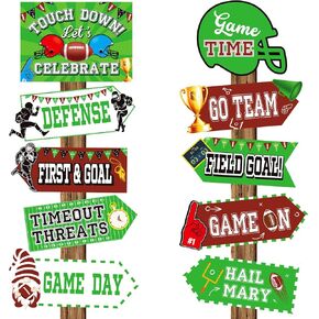 20 Pieces Football Party Sign Football Tailgate Party Supplies Concession Stand Decoration Soccer Team Decor Favors for Game Bar Decoration Kit