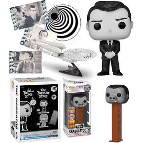Sci-Zone Science Fiction Figure Rod Narrator Serling Pop! Bundled with Star Wars + Twilight Zone - USS Enterprise Trek + Land Speeder 4-Items