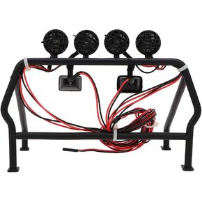 RC Car Roll Cage, Highly Simulation Metal Roll Cage with 6 LED Light Fit for SCX10 1/10 Axial 4WD RC Car Axial Rc Crawler