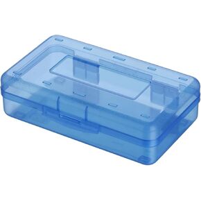 MYSXN Plastic Pencil Case,Large Capacity Box,School Box for Teen Girl Student, School Supplies,Pencil,Crayon,Sticker,Cosmetics,Storage (BLUE)