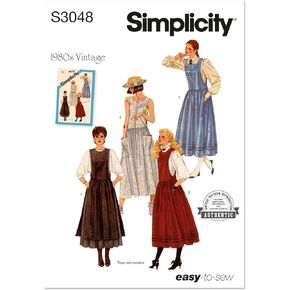 Simplicity SS3048R5 Misses' Vintage 1980's Loose Fitting Jumpers Sewing Pattern Packet, Design Code S3048, Sizes 14-16-18-20-22, Multicolor