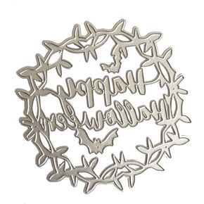 Happy Halloween Die Cut for Card Making, Wreaths Metal Cutting Dies Congratulations Die Cuts Birthday Embossing Stencils Template for DIY Scrap-Booking Decor Wedding Birthday Blessing Card