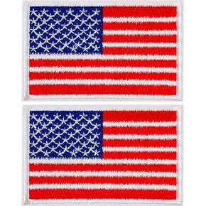 American Flag Patches,USA Flag Patches, American Embroidered Iron on/Sew on Patch for Military, Hats, Bags, Uniforms（2-Pack ）