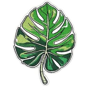 3.5" Monstera Leaf Iron On Patch - Embroidered Plant Leaves Applique Appliques Iron On Sew On Patches for Holes, Clothing, Jeans, Hat, Backpacks, Clothes