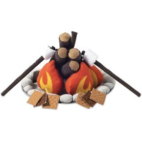 MindWare Oh So Fun! Plush Campfire Set - Kids Camping Toys with Pretend Campfire and Pretend Food - Smores Kit for Fire Pit - Kids Pretend Camping Play Set for Indoor Play - Ages 3 and Up