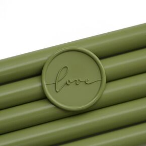 Olive Green Glue Gun Sealing Wax Sticks for Wax Seal Stamp | Wedding Invitation, Greeting Card, Branding, Gift Wrapping, 6 Pack