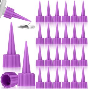 Loopeer 24 Pcs 312 Extra Tips for Ca Glue Snip Tip Applicator Tips Cap Plastic Glue Micro-Tips Extender Precision Applicator for 3.7 Ounce Bottle Adhesive Tubes Dispensing DIY Crafts(Purple)