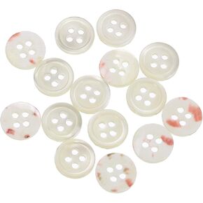 uxcell 25 Pcs Natural Shell Buttons, 4 Hole 11.5mm Mother of Pearl Buttons for Shirt Clothes Coats Suits Jacket Jeans Skirts Sewing Craft DIY Decoration, White