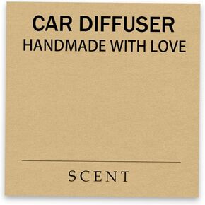 500Pcs Car Oil Diffuser Hanging Bottle Scent Label 1×1 Inch Kraft Warning Stickers Instruction Care Card Wooden Top Bullet