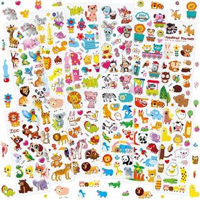 36 Sheets 3D Construction Stickers for Kids (900+), Bulk Puffy Truck Stickers - Excavator, Bulldozer, Crane with Safety Signs & Tools for Boys Crafts, Rewards