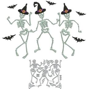 Halloween Skeletons Metal Die Cuts Cutting Dies, 3Pcs/Set Skull Man Cutting Dies Paper Cards Cutting Dies Cut Stencils for DIY Embossing Card Making Book Tags Decorative Paper Dies Scrapbooking