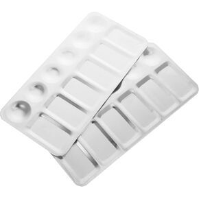 ERINGOGO 2Pcs Stainless Steel Pigment Mixing Trays for Art Painting Durable Drawing Color Plates Lightweight Palette for Easy Clean Up for Professional and Craft Projects