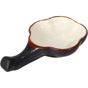 LIFKOME Ceramic Mixing Plate for Calligraphy Smooth Glazed Multi-Functional Brush Holder Ice Crack Design for Painting and Ink Washing