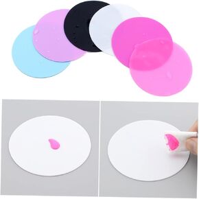 SAFIGLE 5Pcs Silicone Nail Art Mixing Palette Blending Paint Trays Black Rose Red Purple for Professional Cosmetic Application and Easy Cleanup