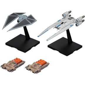 BANDAI SPIRITS Star Wars 1/144 U-Wing Fighter & Tie Striker Color Coded Plastic Model (New Packaging Version)