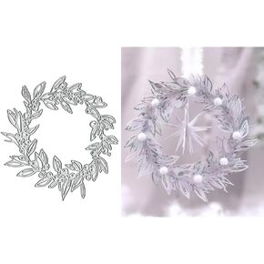Olives Wreath Dies Metal Die Cuts, Olives Wreath Cutting Dies Cut Stencils for DIY Scrapbooking Cards Photo Album Decorative Embossing Paper Dies for Scrapbooking Card Making