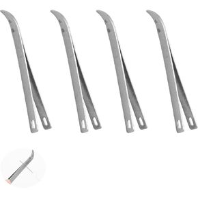ArrErr 4 Pack Needle Grabbers Hand Sewing Needles Puller Large Eye Stitching Needles Gripper Heavy Duty Stainless Steel Tweezers Clips Grips for Embroidery Paperwork Quilting Craft Fabric Leather