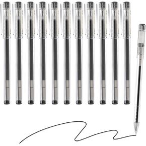 M&G Gel Pen Medium Point 0.5mm, 12 Pcs Smooth Black Gel Ink Rollerball Pen for Home Office Writing Note Taking Journaling Business, Style 3