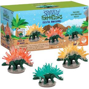 MindWare Crystal Growing Kits: Dinosaurs Set of 3 – Cool DIY Crystal Growing Kits for Kids & Teens – Funky mini Science Experiment in a 10pc kit – Crystals Grow in 24 Hours