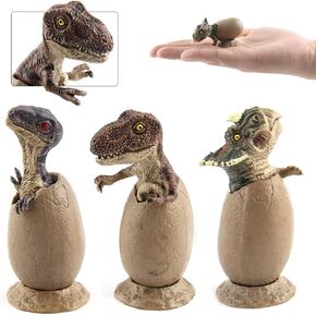 Fantarea Dinosaur Figure Toys Set, Eggs Model Ornaments Gifts for Collectors Kids（3 Pcs）