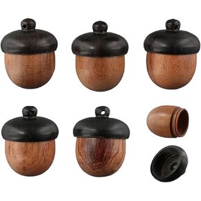 5Pcs Wood Acorn Charms Pendants,Disconnectable Acorn Nut Box Charms for DIY Jewelry Necklace Keychain Making