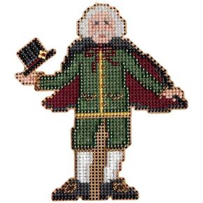 Drosselmayer Beaded Counted Cross Stitch Christmas Ornament Kit Mill Hill 2008 Winter Holiday Nutcracker MH18-8301