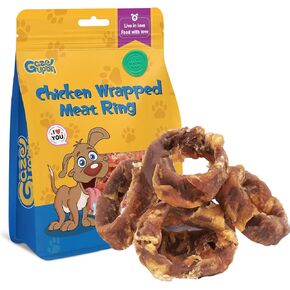 Dog Treats, Chicken Wrapped Meat Ring,Made with Real Chicken and Beef Meat, Healthy Dog Chews, Rawhide Free,w/Glucosamine Chondroitin