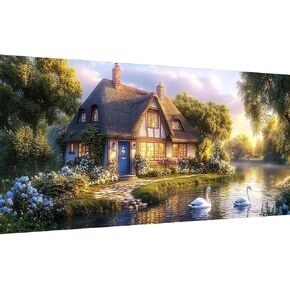 LOMSIOY 5D Large Diamond Art Kits for Adults, Landscape Diamond Painting Kits for Beginner, Animal Diamond Art with Round Full Drill Rhinestone Crafts Gem Arts for Home Wall Decor 31.5x11.81 inch