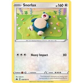 Pokemon Snorlax 109/159 Crown Zenith Rare Card