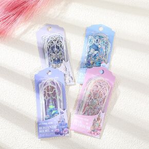 Holographic Bookmark, 40Pcs Transparent Butterfly Bookmarks with Flashing Castle Flower, Glass Rose Book Marks Cute Window Reading Accessories Gifts for Book Lovers Readers
