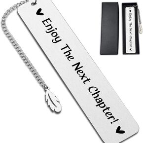 Silver Metal Bookmark with Charm & Feather – Elegant Reading Gift for Reading Lovers Durable Design Funny Book Mark Graduation Gifts for Him & Her