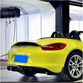 Compatible For Porsche Boxster 981 2013 2014 2015 2016 Rear Trunk Spoiler Wing Rear Trunk Big Spoiler Lip Wing Carbon Fiber/FRP Black(Forged Carbon)
