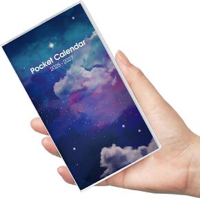 Phyxin Pocket Calendar 2025-2027, Two Year Pocket Planner - Runs From Jul 2025 Until Dec 2027, Small Size Planner - 6.7" x 3.7", Small Calendar for Easy Organizing, Sky