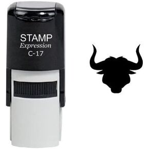 stampexpression - Horned Bull Self Inking Rubber Stamp - Black Ink (A-6467)