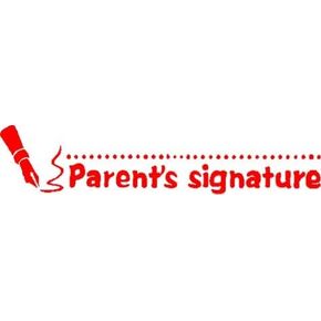 Teacher Stamp JYP PA1040 Pre-Inked Rubber Stamp w. Parent's Signature