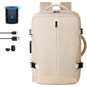Vacuum Backpack Travel with Pump 50L Expandable Vacuum Seal Backpack Travel Water Resistant with TSA Lock for Women & Men (black)