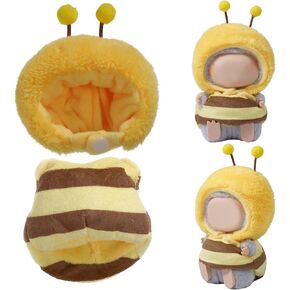 Cute Pink Cat Hoodie Clothes Outfit for 17cm Girl Keychain Doll Original Designer Animal Onesie Accessories