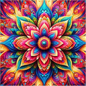 FHBUBPUP 5D Diamond Painting Kits for Adults, Mandala Diamond Art Kits for Beginners - DIY Full Drill Round Diamond Dot Gem Art Flower, Craft Gift Suitable for Home Wall Decoration 12×12Inch