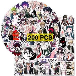Dangan Anime Stickers（200 Pcs）.Anime Decor Vinyl Decals Gifts Merch Party Supplies for Water Bottles Skateboard Luggage Scrapbook Kids Teens Adult