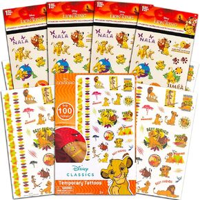 Disney Lion King Sticker and Tattoos Party Favors Super Set ~ Bundle Includes Over 200 Lion King Temporary Tattoos and Stickers (Lion King Party Favors for Kids)