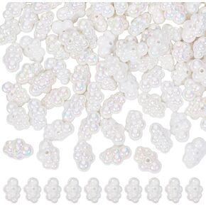 50 Pcs Acrylic Cloud Beads, UV Plating Beads 3D Weather Cloud Bead Loose Spacer Bead for Jewelry Making DIY Craft