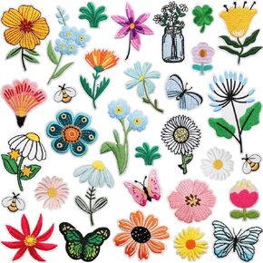 28PCS Sea Life Embroidered Patches, Bright Vivid Colors, lron-on Patch Applique for Clothes, Dress, Hat, Jeans, DIY Accessories (Ocean Sea Life)