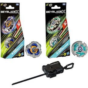 Beyblade X Scythe Incendio 3-80B, Savage Bear 3-60S & Official Winder Launcher Bundle Pack (Amazon Exclusive)