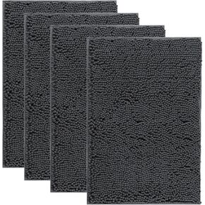 IM HOME 4 Pieces Muddy Door Mats for Dogs, Chenille Absorbent Dog Mat 30"x 20", Non Slip Heavy Indoor Door Mat Soft Dog Bed Mat Front Inside Door Mat for Entryway, Mud Paws Dark Grey