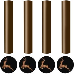 Brown Puff Vinyl Heat Transfer, 3D Puff Heat Transfer Vinyl Sheets Iron on, Coffee Foaming Heat Transfer Puffy HTV Vinyl for Heat Press T Shirts DIY Clothes Fabric, 4 Sheets 12"X10"